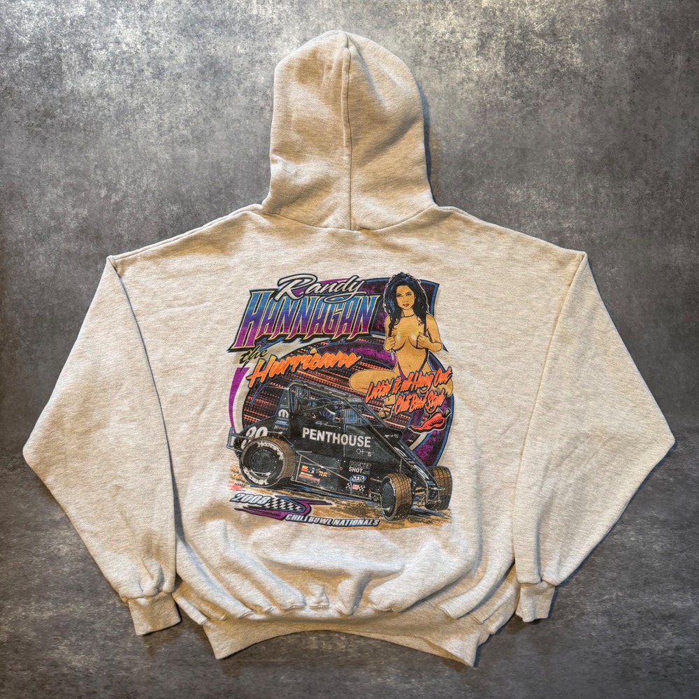 Vintage 2008 Randy Hannagan Chili Bowl Hoodie 3XL Penthouse Racing Sprint Car